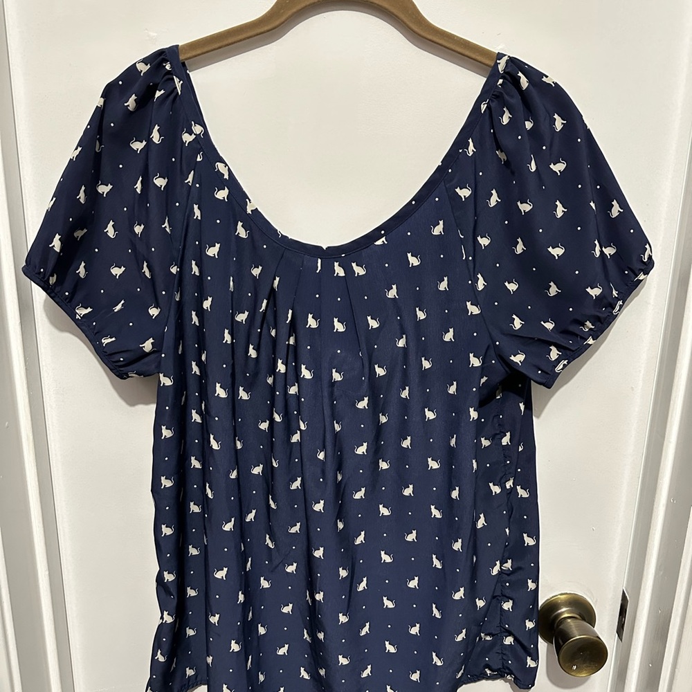Navy - Cream Cat 🐈‍⬛ print - Picture 3 of 6